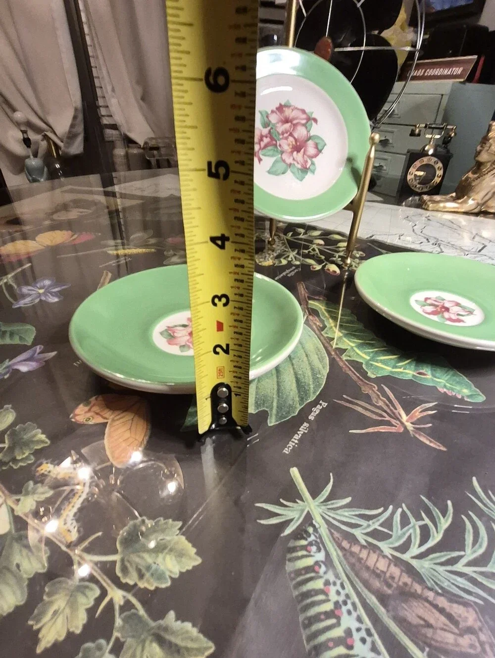Green Floral Dessert Plates - Set of 3 HOMER LAUGHLIN